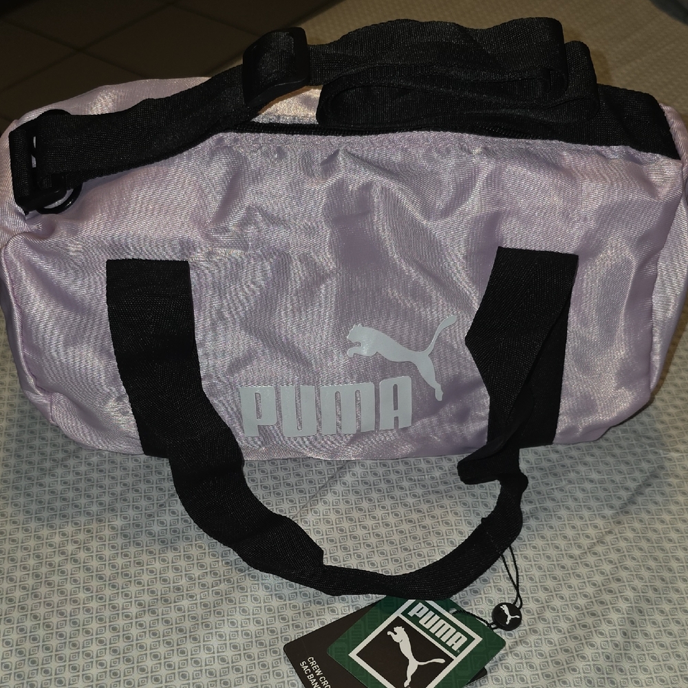 Puma Pink and Black Travel Bag with Sporty Design